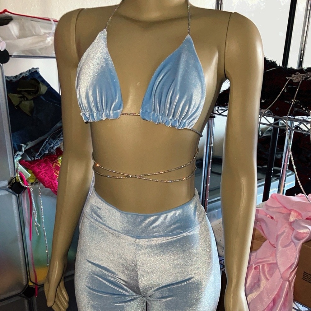 Frosted Jewel Pant Set💎🩵🌊